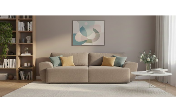 Sofa Cosy szara na sprężynach z funkcją spania i pojemnikiem